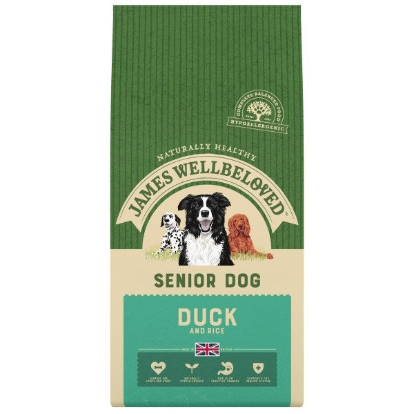 James Wellbeloved Canine Kibble Senior Duck & Rice 15Kg