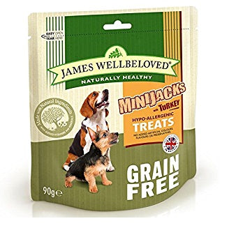 James Wellbeloved Canine Mini Jacks Treat Cereal Free Turkey 90g