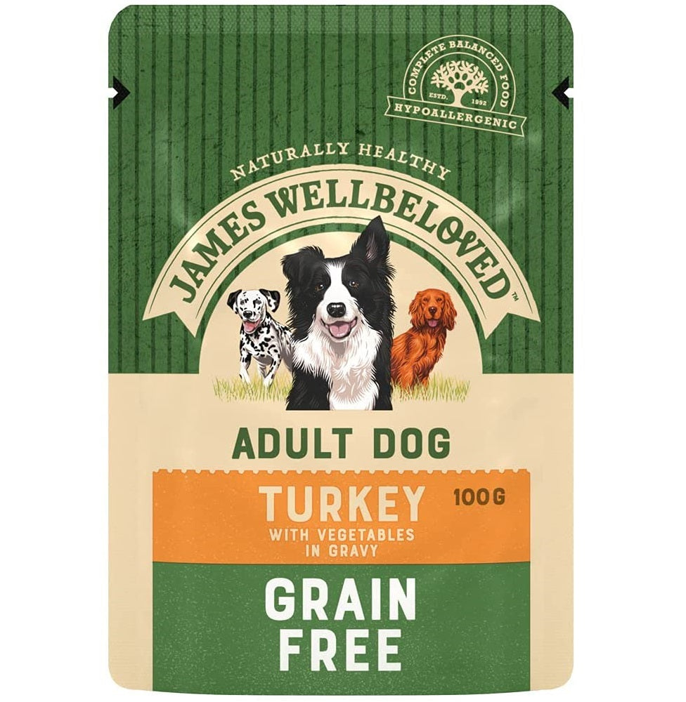James Wellbeloved Grain-Free Turkey & Vegetables Pouch for Puppies 100g