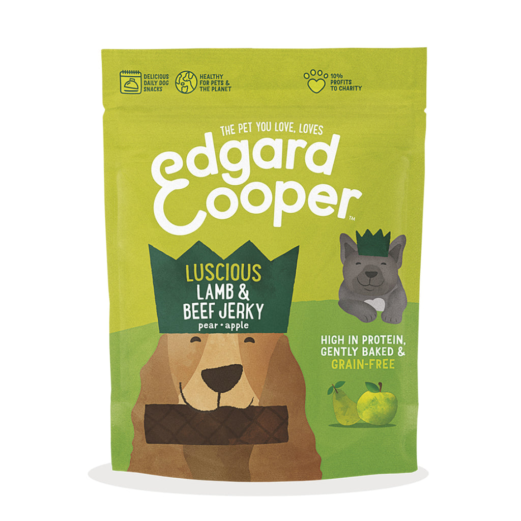 Edgard & Cooper Jerky Grain Free Dog Treats - Lamb & Beef - 150g