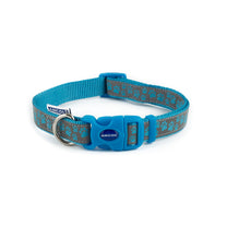 Ancol Fashion Nylon Adjustable Collar Blue Paw 45-70cm