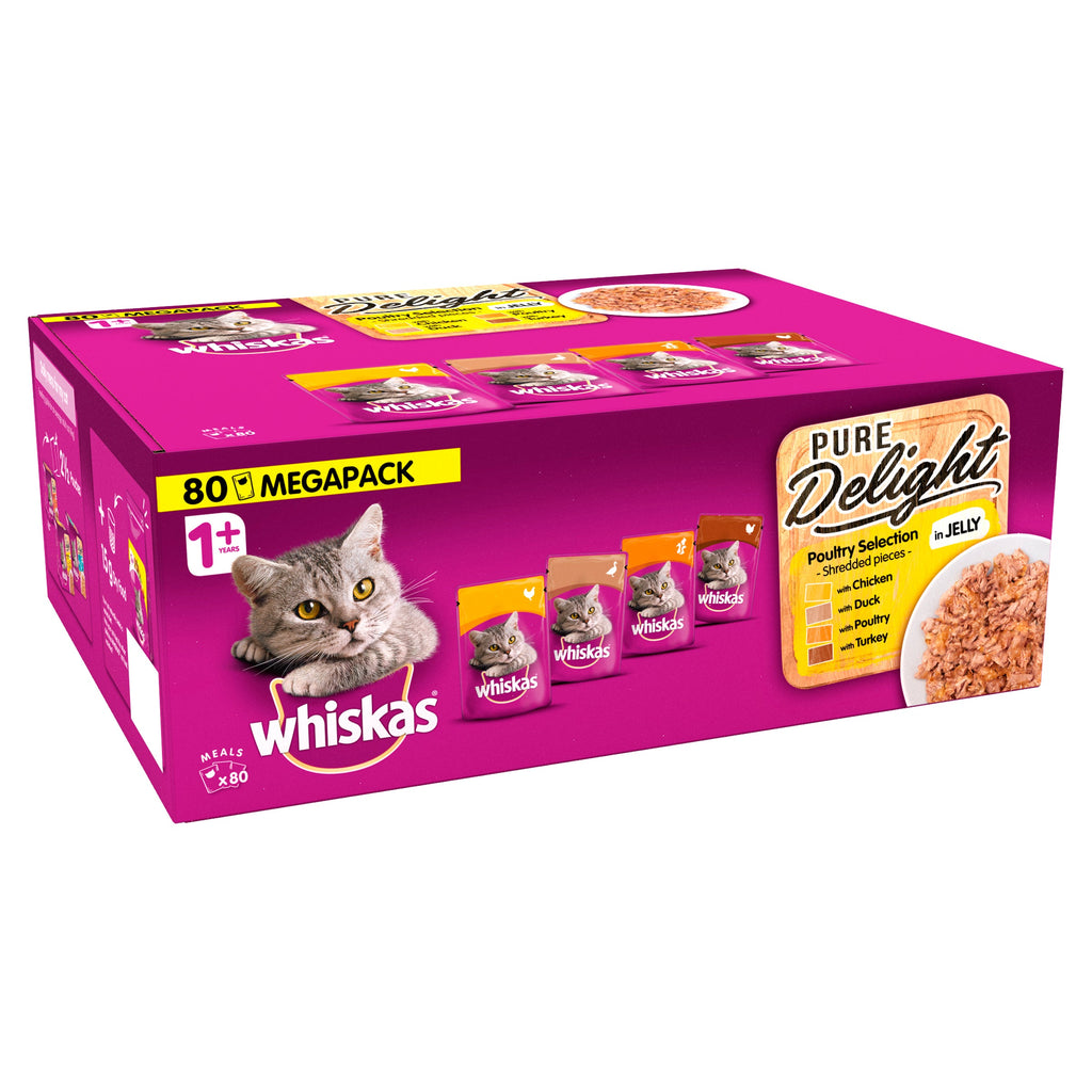 Whiskas 1+ Pure Delight Poultry Selection In Jelly Pouches for Cats - 85g