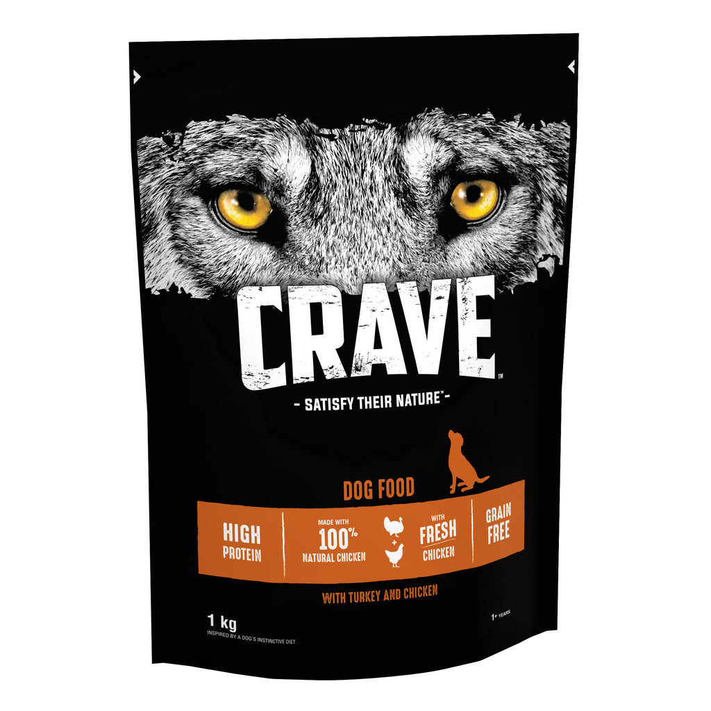 Crave Complete With Turkey & Chicken Dry Food for Dogs - 1kg