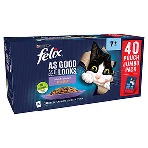 Purina Felix As Good As It Looks Mixed Meat Selection in Jelly Pouch for Senior Cats 100g