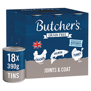 Butcher's Joints & Coat Dog Food Tins - 18x390g