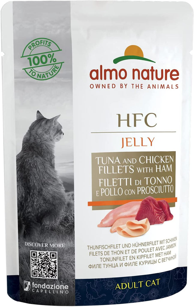 Almo Nature HFC Jelly Wet Cat Food in Pouch - Tuna, Chicken And Ham