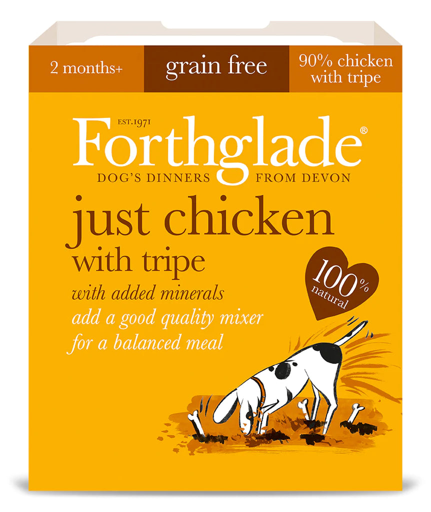 Forthglade Dog Adult Grain Free Just 90% Chicken With Tripe - 395g