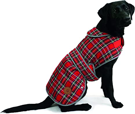 Muddy Paws Highland Tartan Coat for Dogs - Red