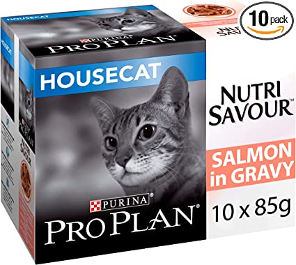 Purina Feline ProPlan NutriSavour Housecat with Salmon Adult 10 x 85g