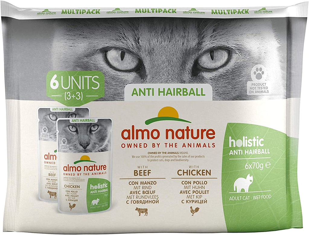 Almo Nature Wet Cat Food in Pouch - Anti - Hairball Multipack
