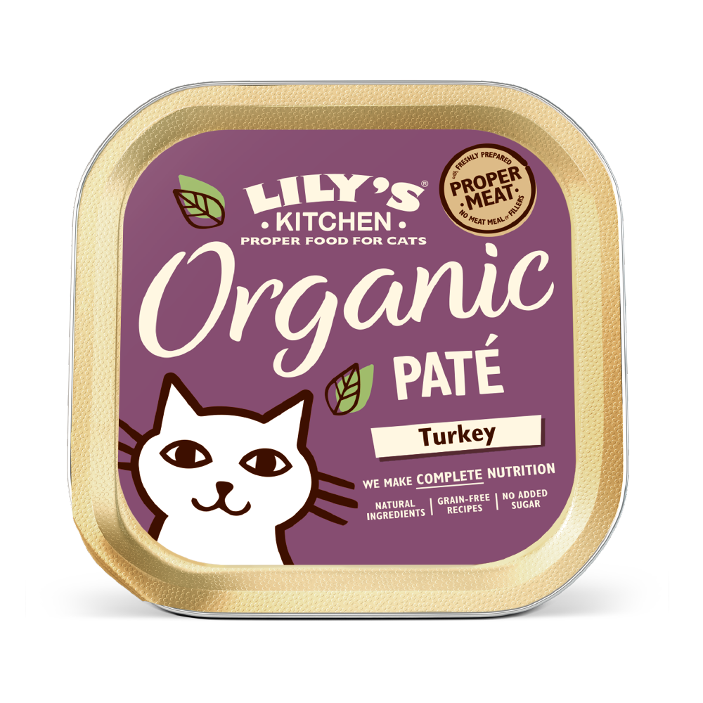 Lily's Kitchen Organic Turkey Paté Tray Wet Food for Cats - 85g