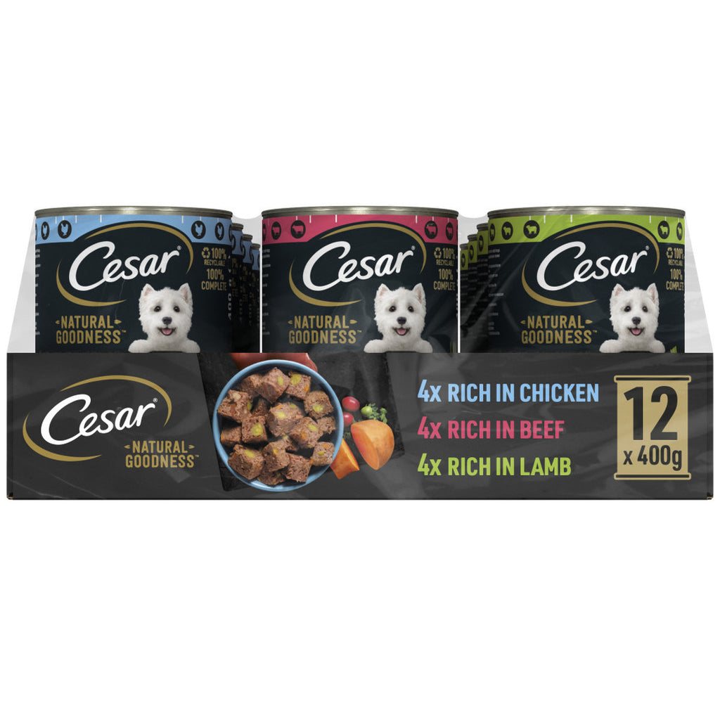 Cesar Natural Goodness Wet Dog Food - Mixed Selection In Loaf - 12x400g