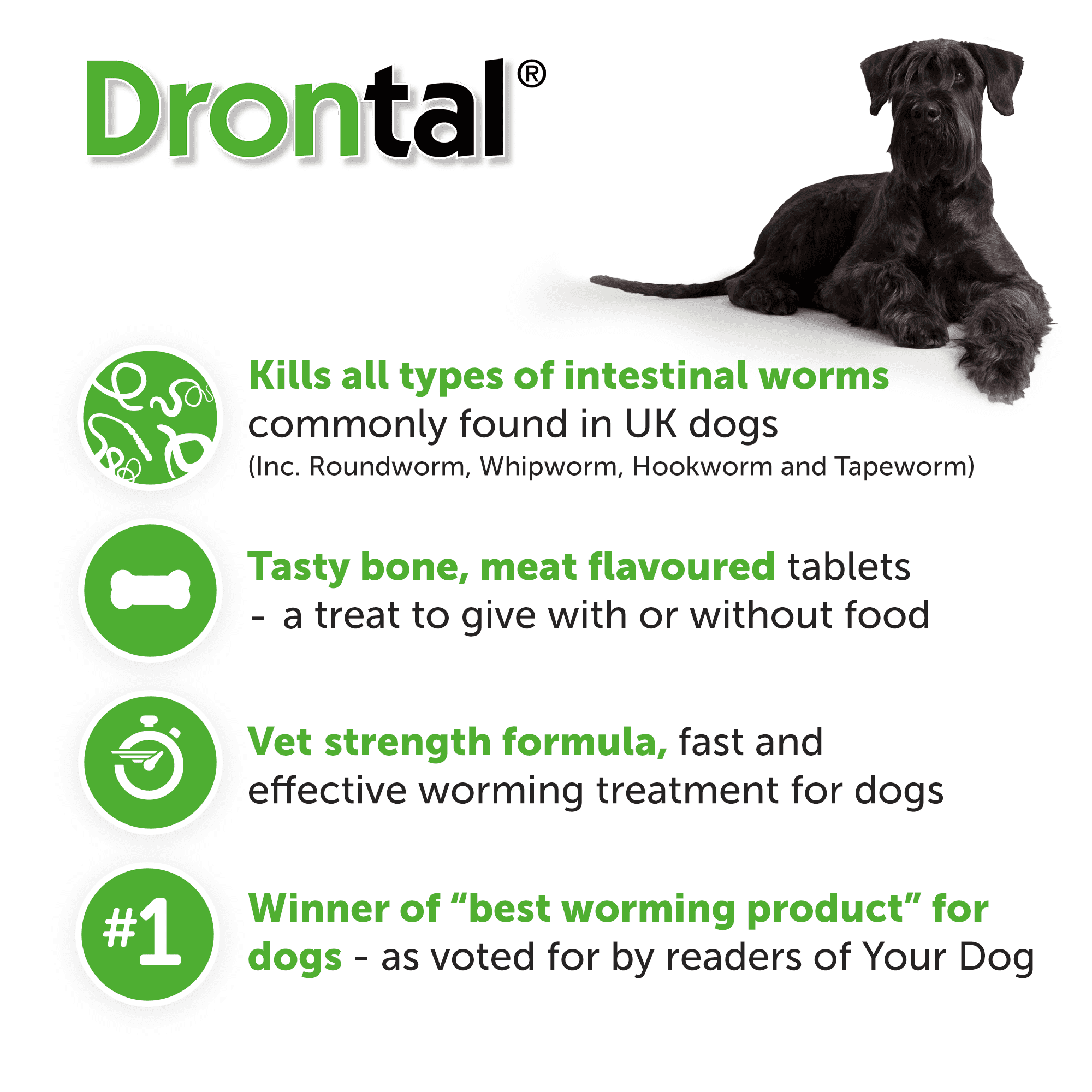 Drontal Tasty Bone Worming Tablets for Small and Medium Dogs