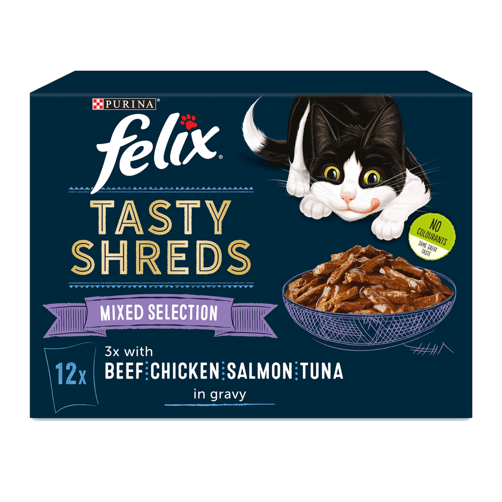 Felix Tasty Shreds Mixed Selection In Gravy Wet Cat Food Pouches