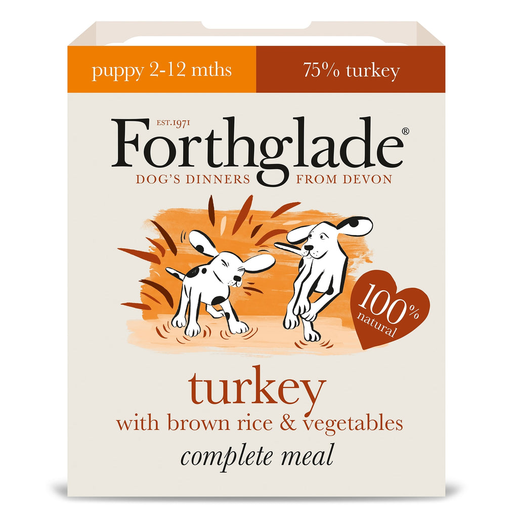 Forthglade Complete Meal Turkey with Brown Rice, & Vegetables Food for Puppies 395g