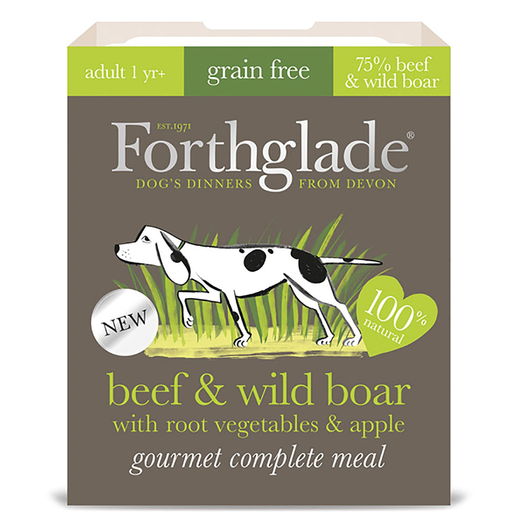 Forthglade Gourmet Grain-Free Beef & Wild Boar Food for Dogs 395g