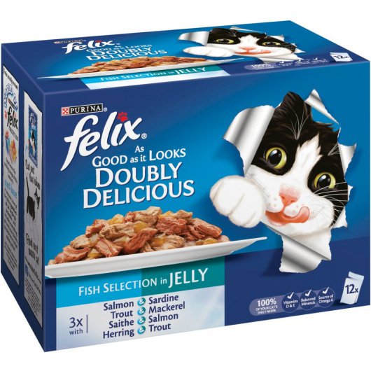 Purina Felix As Good As It Looks Doubly Delicious Fish Multipack 100g