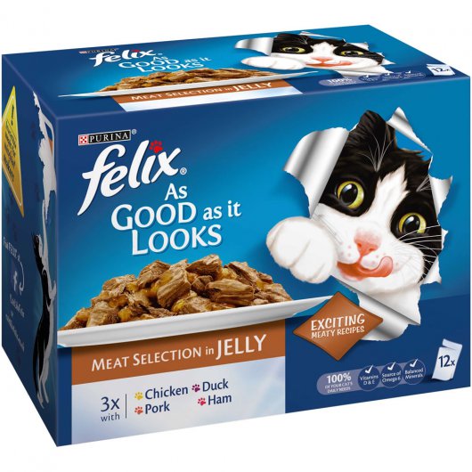 Purina Felix As Good As It Looks Meat Selection in Jelly for Cats 100g