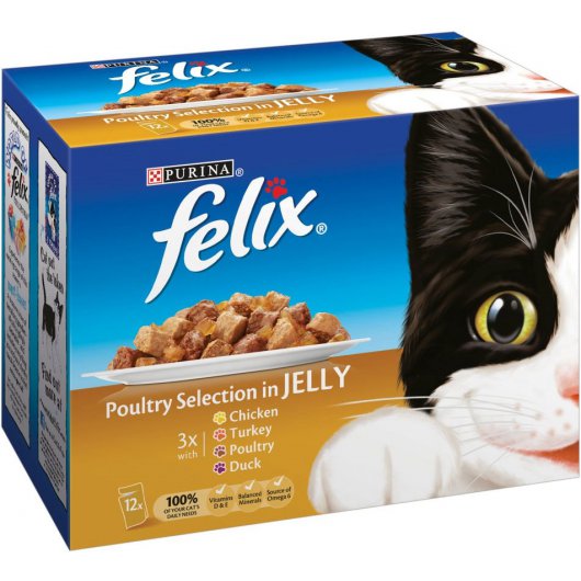 Purina Felix Poultry Chunks in Jelly for Cats 100g