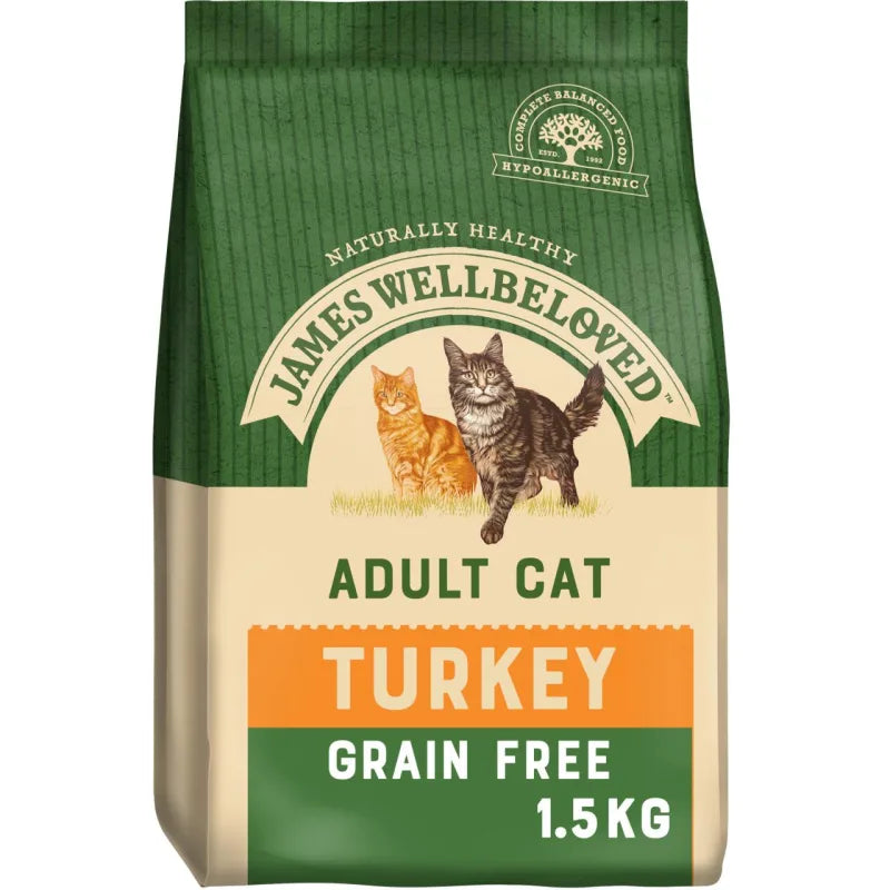 James Wellbeloved Grain Free Turkey Food for Adult Cats 1.5Kg