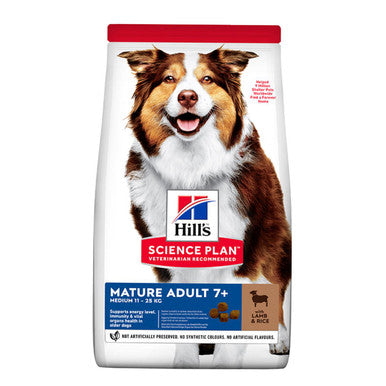 Hills Science Plan Medium Mature Adult7+ Dry Dog Food Lamb Rice