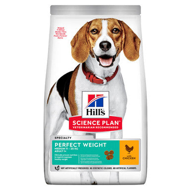 Hills Science Plan Perfect Weight Medium Adult 1+ Dry Dog Food Chicken