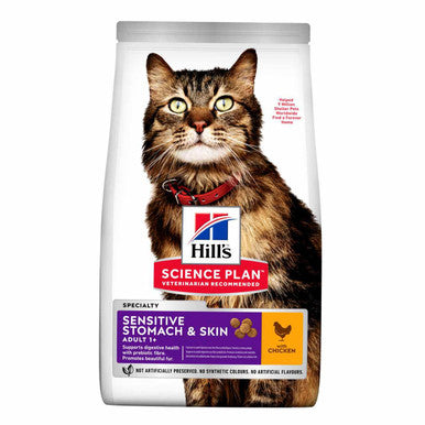 Hills Science Plan Sensitive Stomach Skin Adult 1+ Dry Cat Food Chicken