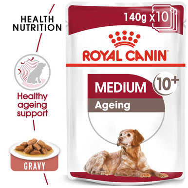 Royal Canin Medium Ageing 10+ Senior in Gravy Wet Dog Food