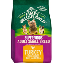 James Wellbeloved Superfood Adult Small Breed Turkey Kale & Quinoa 1.5kg