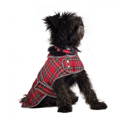 Muddy Paws Highland Tartan Coat for Dogs - Red