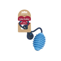 Rosewood Cyber Rubber Rugby Ball on Rope Toy Medium