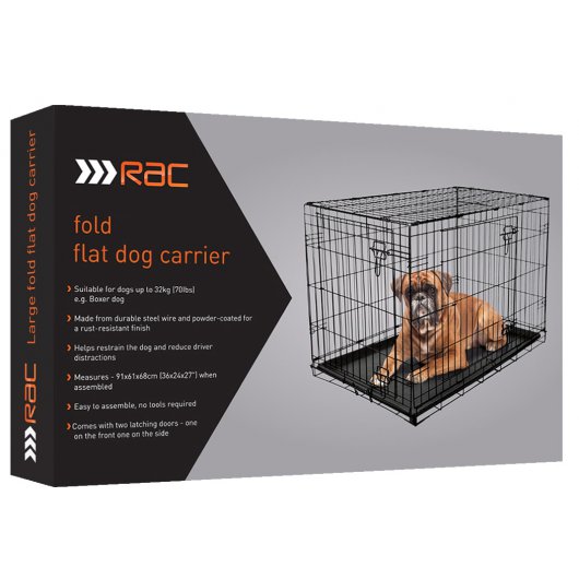 Rac Metal Flat Crate with Plastic Tray for Dogs