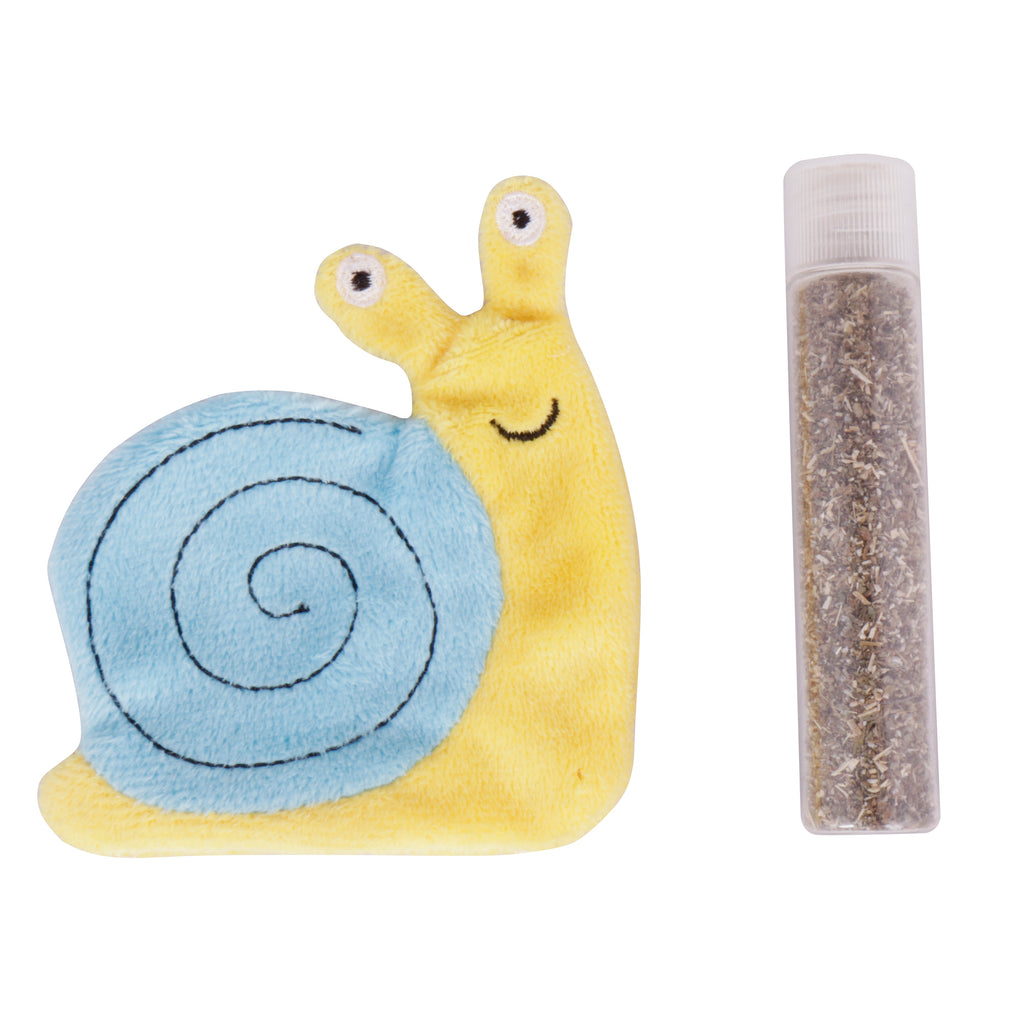 M.O.P Sam The Snail Catnip Toy With Catnip Tube