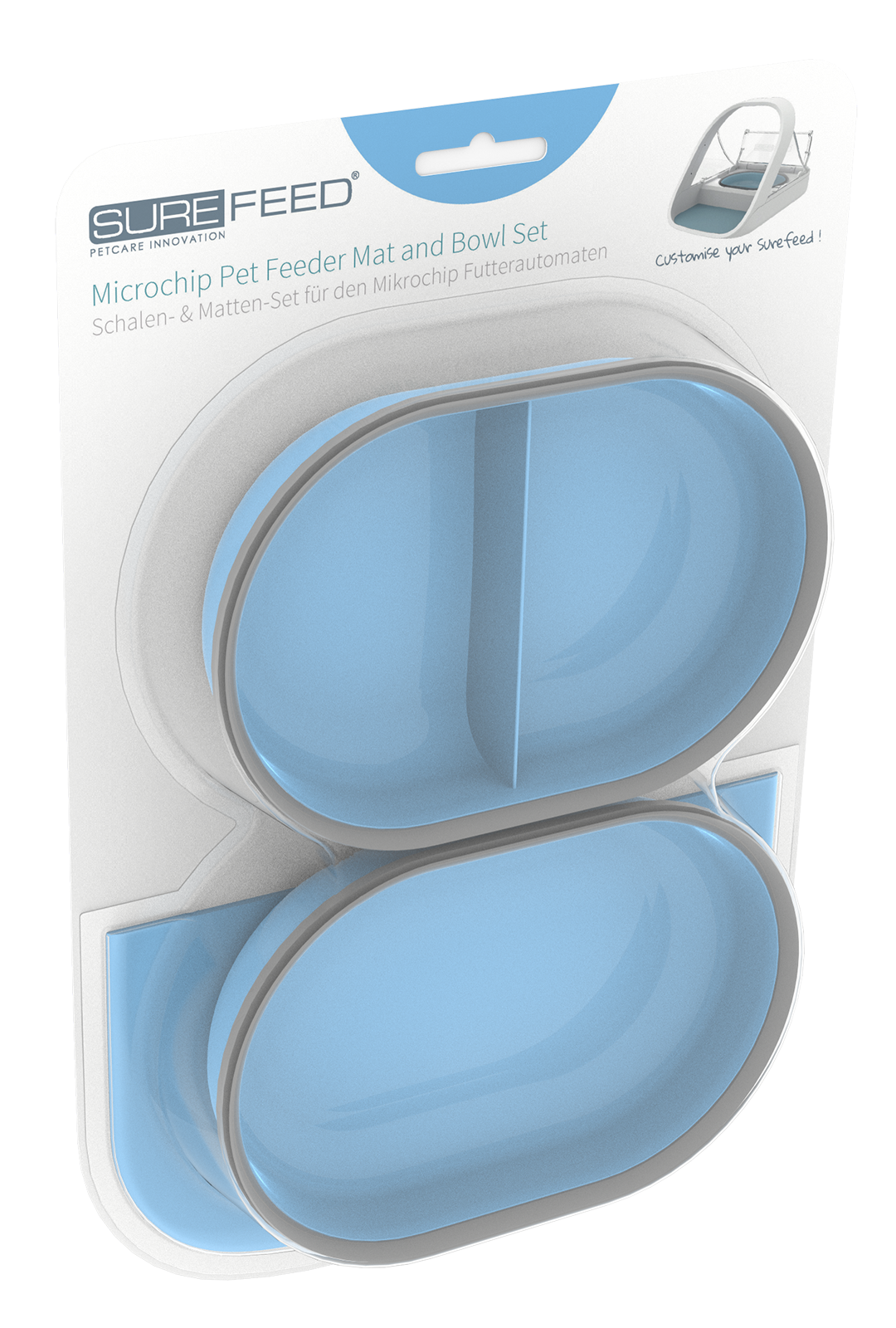 Surefeed Feeder Mat And Bowl Set Blue