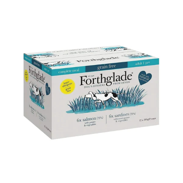 Forthglade Dog Adult Grain Free Multicase Complete Meal Salmon & Sardines - 12x395g