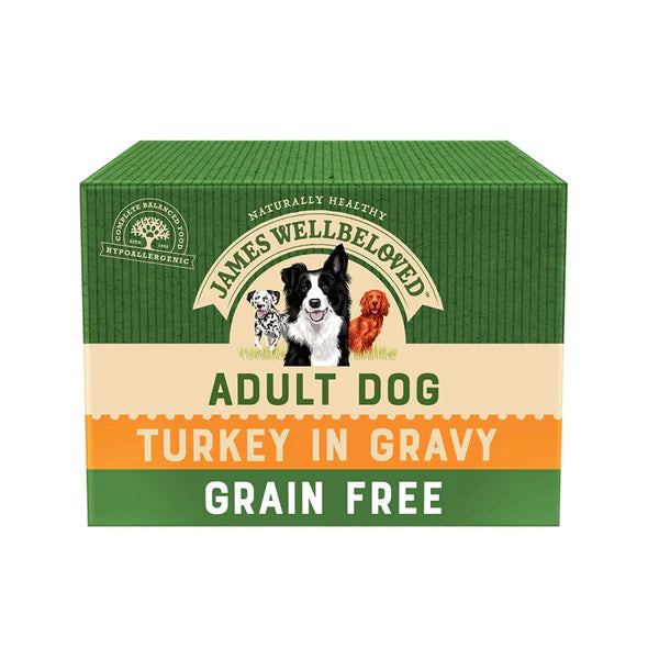 James Wellbeloved Turkey In Gravy Grain Free Wet Adult Dog Food Pouches