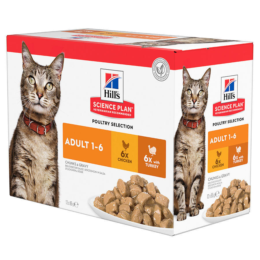 Hill'S Science Plan Chicken & Turkey Multipack Wet Adult Cat Food