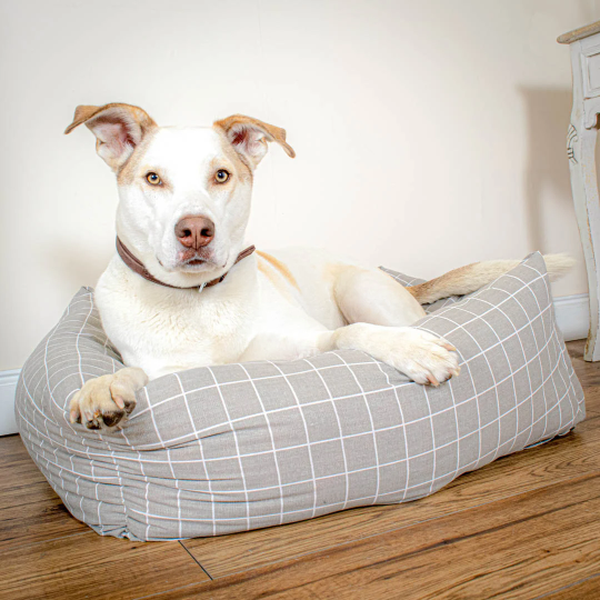 Dream Paws Luxury Grey Patterned Dog Bed - Large