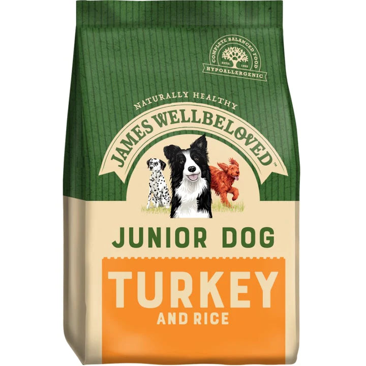 James Wellbeloved Canine Kibble Junior Turkey & Rice