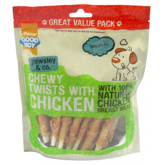 Armitage Good Boy Pawsley Chewy Chicken Twists for Dogs - 320g