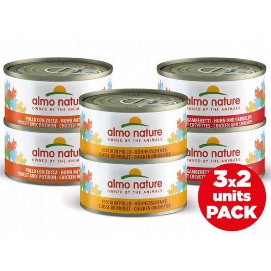 Almo Nature Multi Pack Wet Food Tins for Cats Chicken