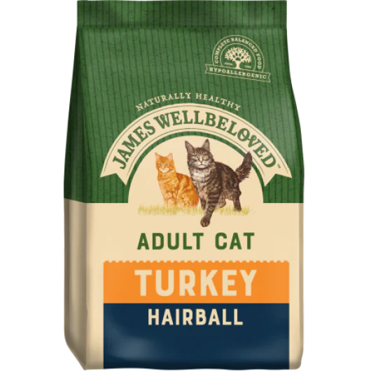 James Wellbeloved Feline Hair Ball Adult Turkey & Rice - 1.5Kg