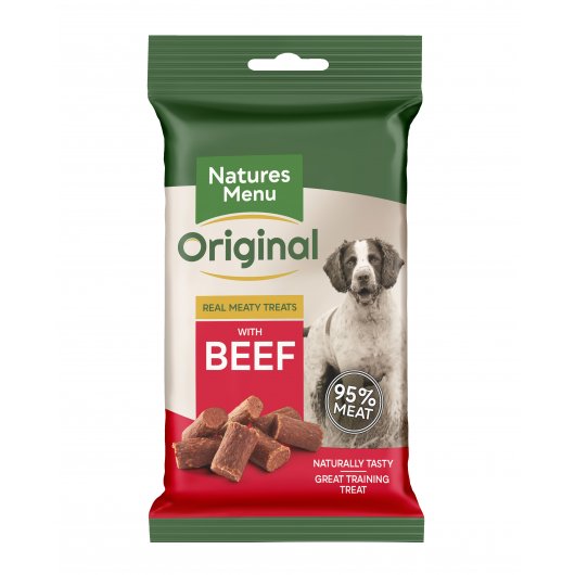 Natures Menu Real Meaty Dog Treats With Beef - 60g