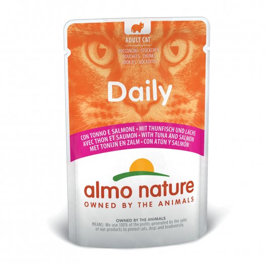 Almo Nature Daily Wet Food Pouch with Tuna & Salmon for Cats