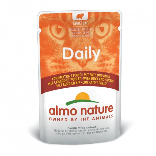 Almo Nature Daily Wet Food Pouch with Chicken & Duck for Cats
