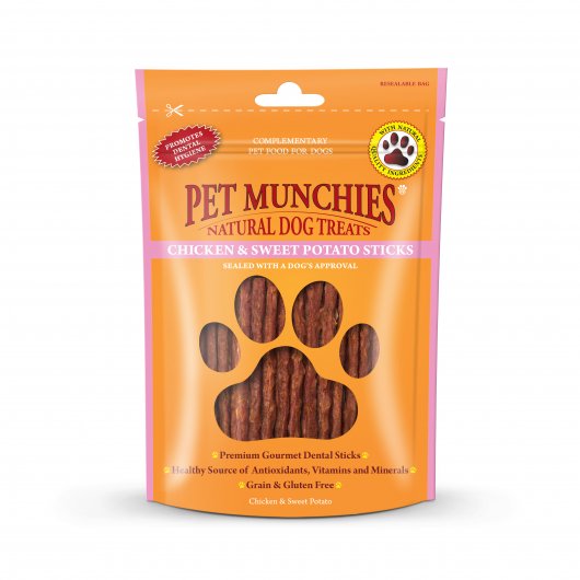 Pet Munchies Chicken & Sweet Potato Dental Sticks for Dogs 90g