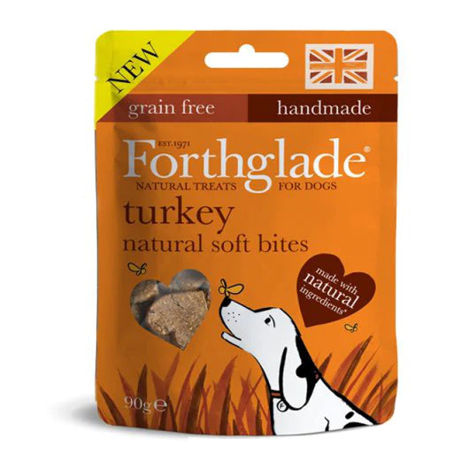 Forthglade Hand Baked Grain Free Soft Bite Turkey With Botanicals Treats for Dog - 90g