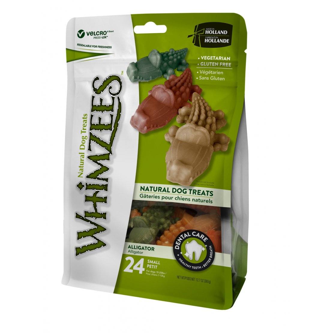 Whimzees Alligator Dog Chews Pre Pack Small 24 Pieces - 6 x 24pk