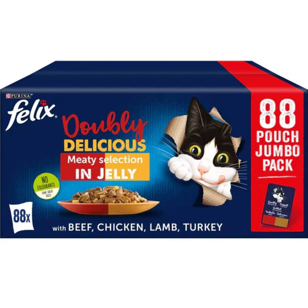 Felix Doubly Delicious Mixed Wet Cat Food Pouches Petwell