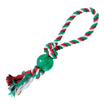 Pet Brands Festive Rope Tug With Ball Toy for Dogs